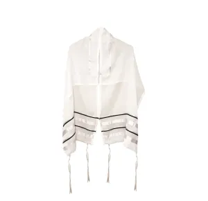 Tallit for Women in Black and Silver, Bat Mitzvah Tallit, Tallit for Girl, Feminine Tallit