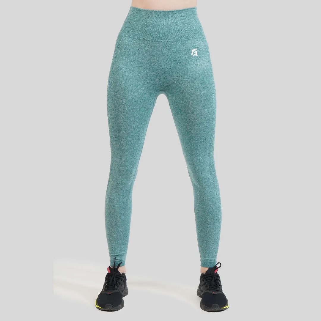 Fitness Ruched Seamless Leggings (Green)