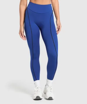 Gymshark Contour Leggings - Wave Blue/Black