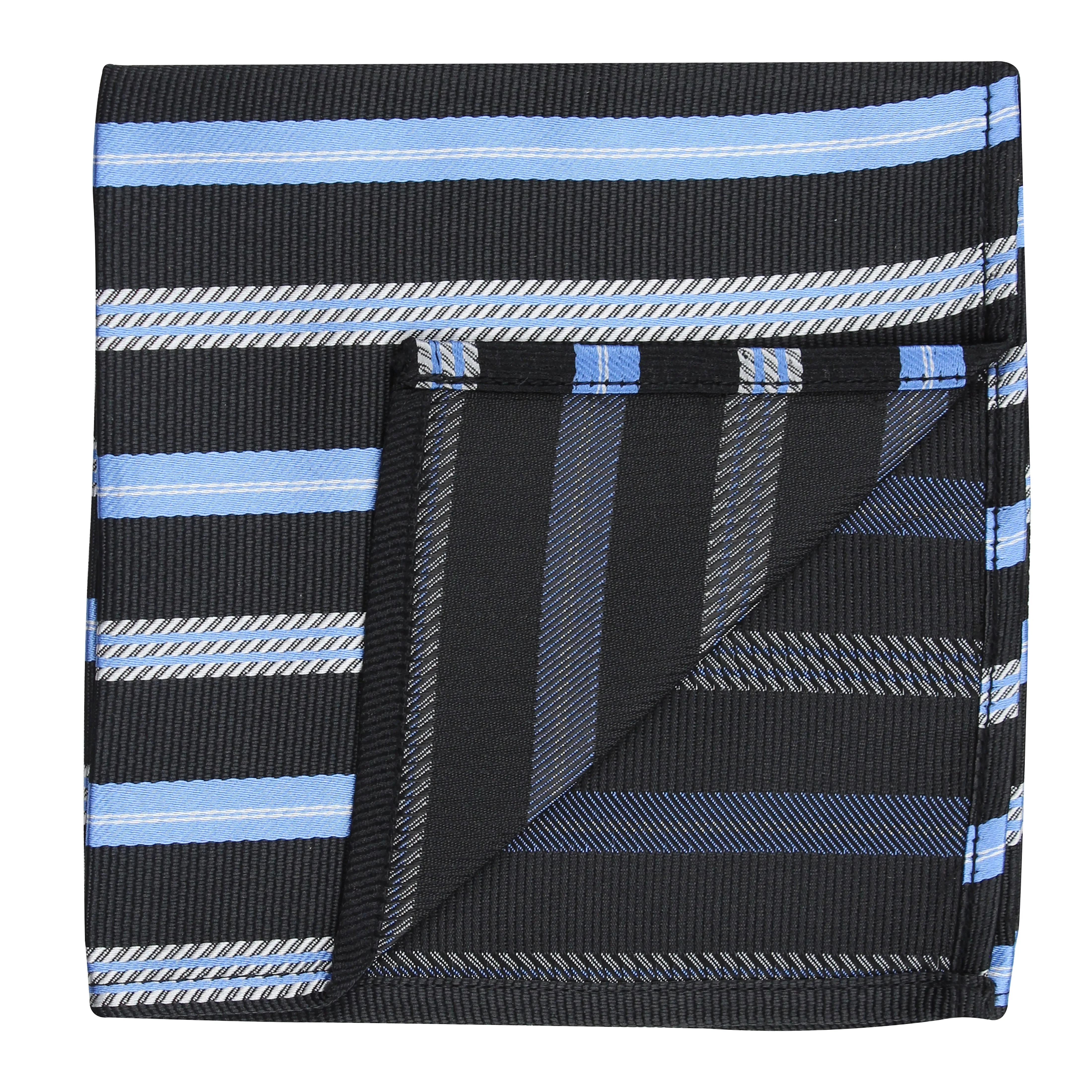 Kovove Elegant Black Striped Pocket Square For Men