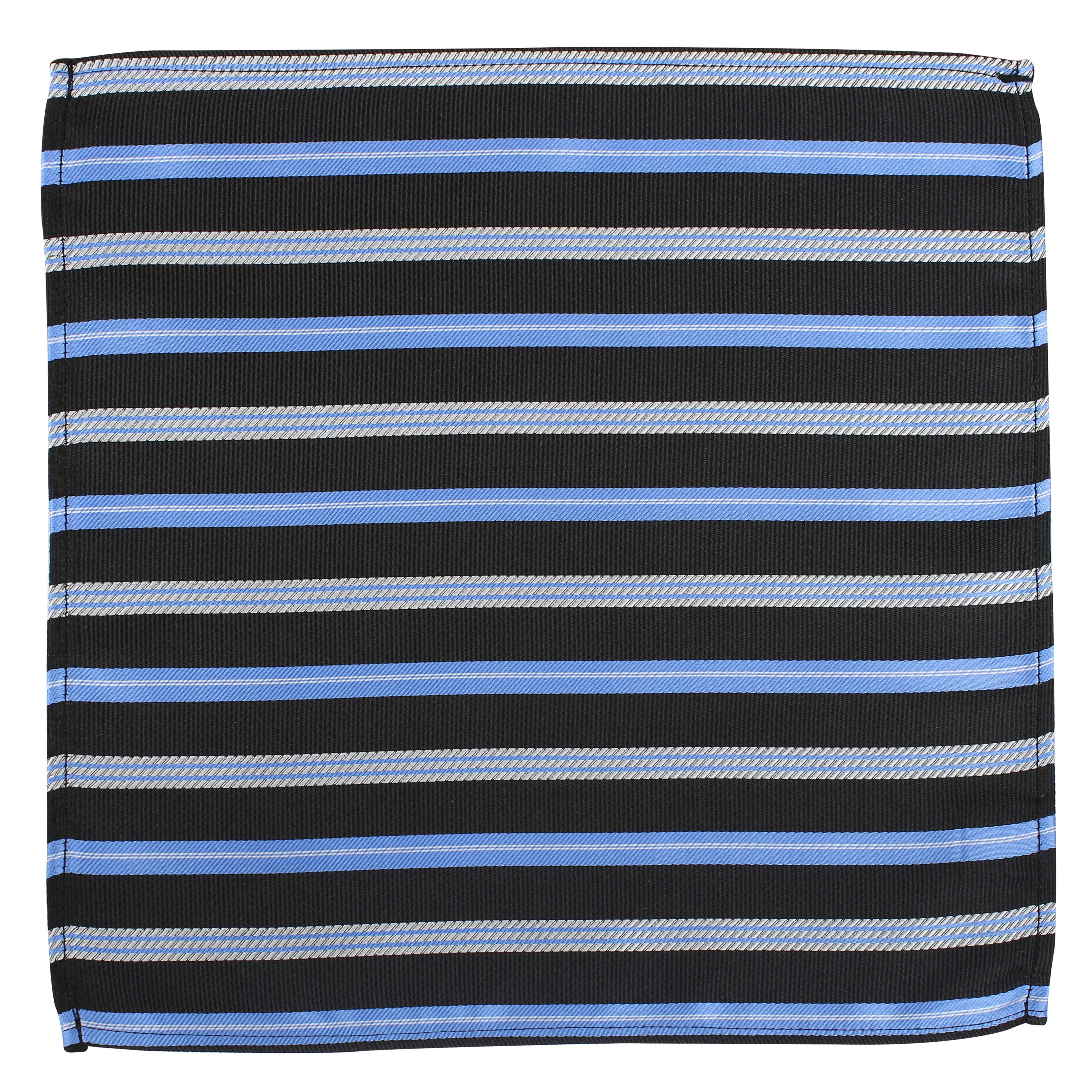 Kovove Elegant Black Striped Pocket Square For Men