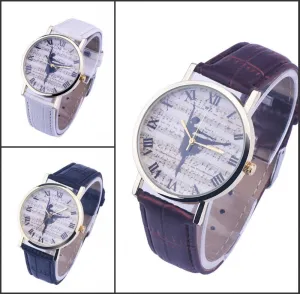 Ladies Fashion Girl Quartz Watch Clock Women Leather Casual Dress Women's Dancing Girl Wristwatch Hot Cool Unique Watches