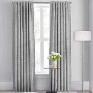 Lauren Taylor - Lino Faux Linen Back Tab Panel 52x84", Grey