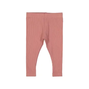 LIL LEGS DUSTY PINK RIBBED LEGGINGS