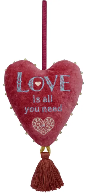 Love is all you need - embroidered love heart charm