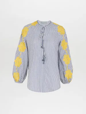 Molveno Blouse Yellow Embroidered Flowers