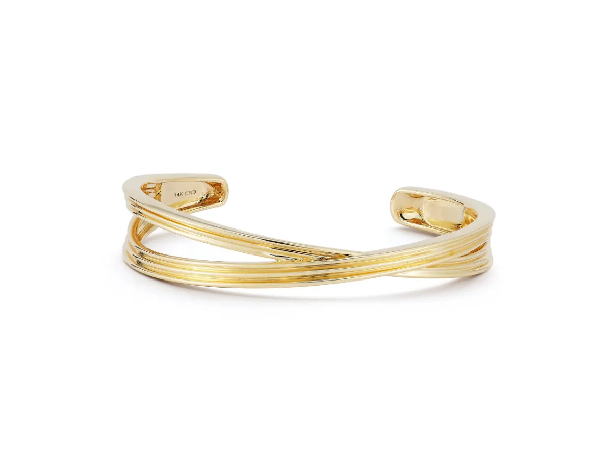 Nana Bernice Gold Crossover Cuff Bracelet