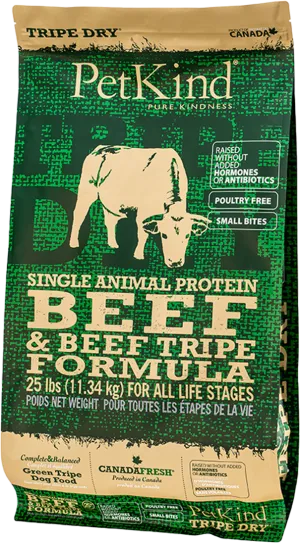 PetKind Tripe Dry Single Protein Beef Small Bites 25lb