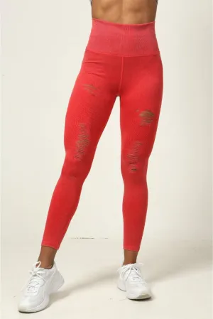 Ripped Leggings - Vintage Coral