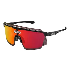 SCICON AEROWATT BLACK GLOSS Sunglasses - MULTIMIRROR RED LENSES