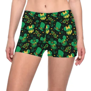 St. Patricks Day Black Short Leggings