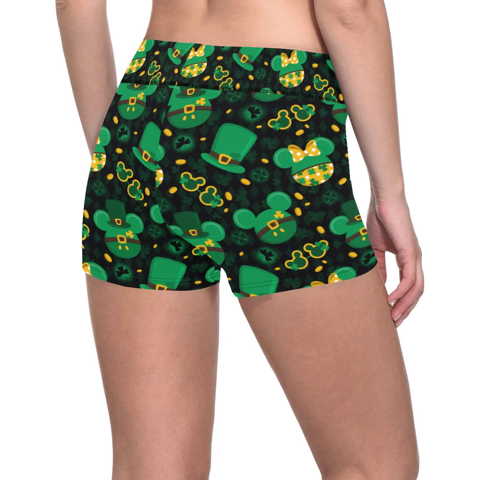 St. Patricks Day Black Short Leggings