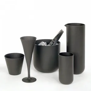 Sugahara Black matte glass old fashioned glass