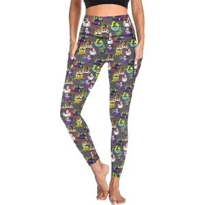 Villains Tea Cups Women's Athletic Leggings With Pockets