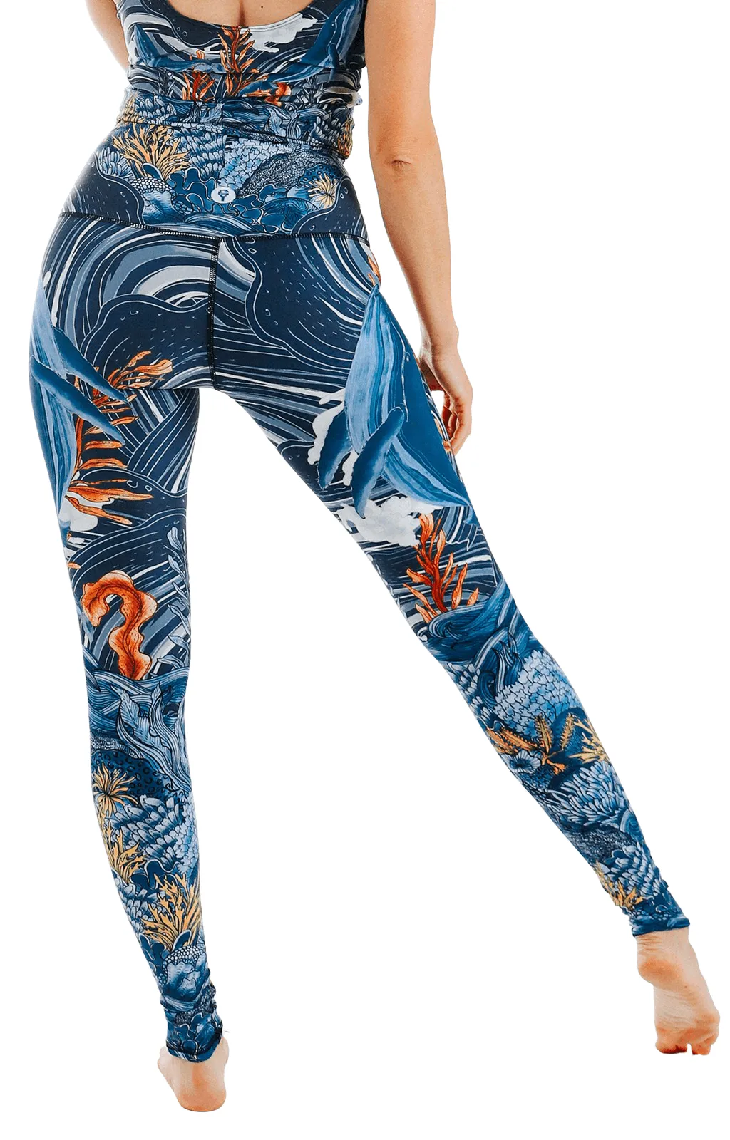 Whale Hello Printed Yoga Leggings