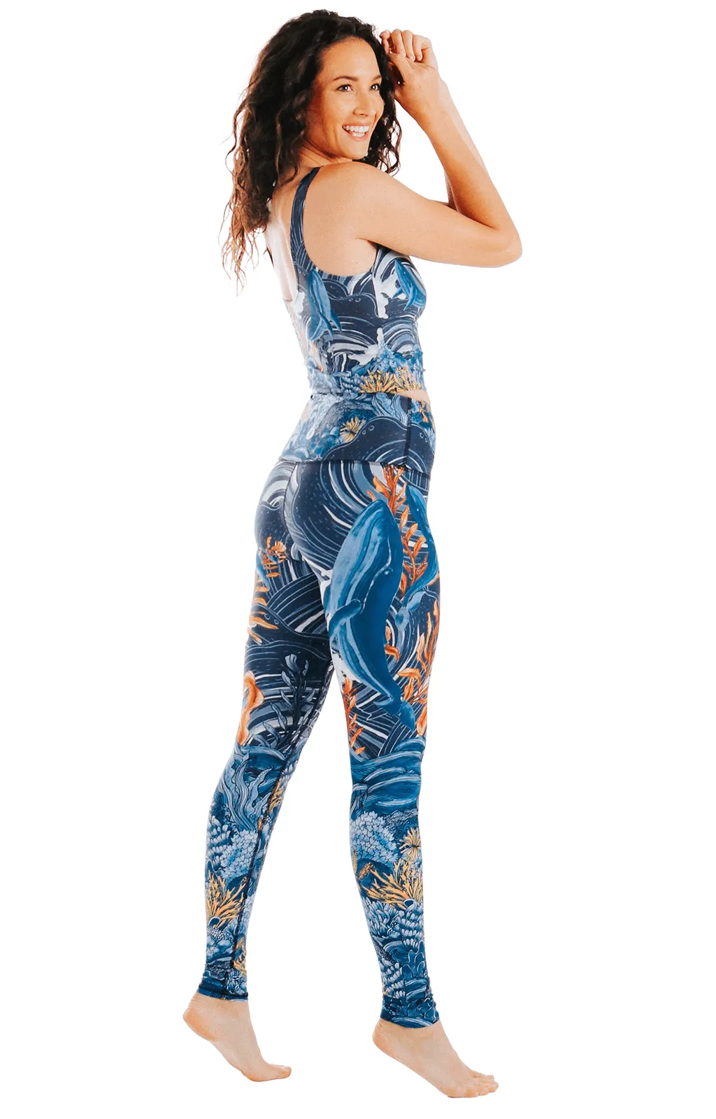 Whale Hello Printed Yoga Leggings