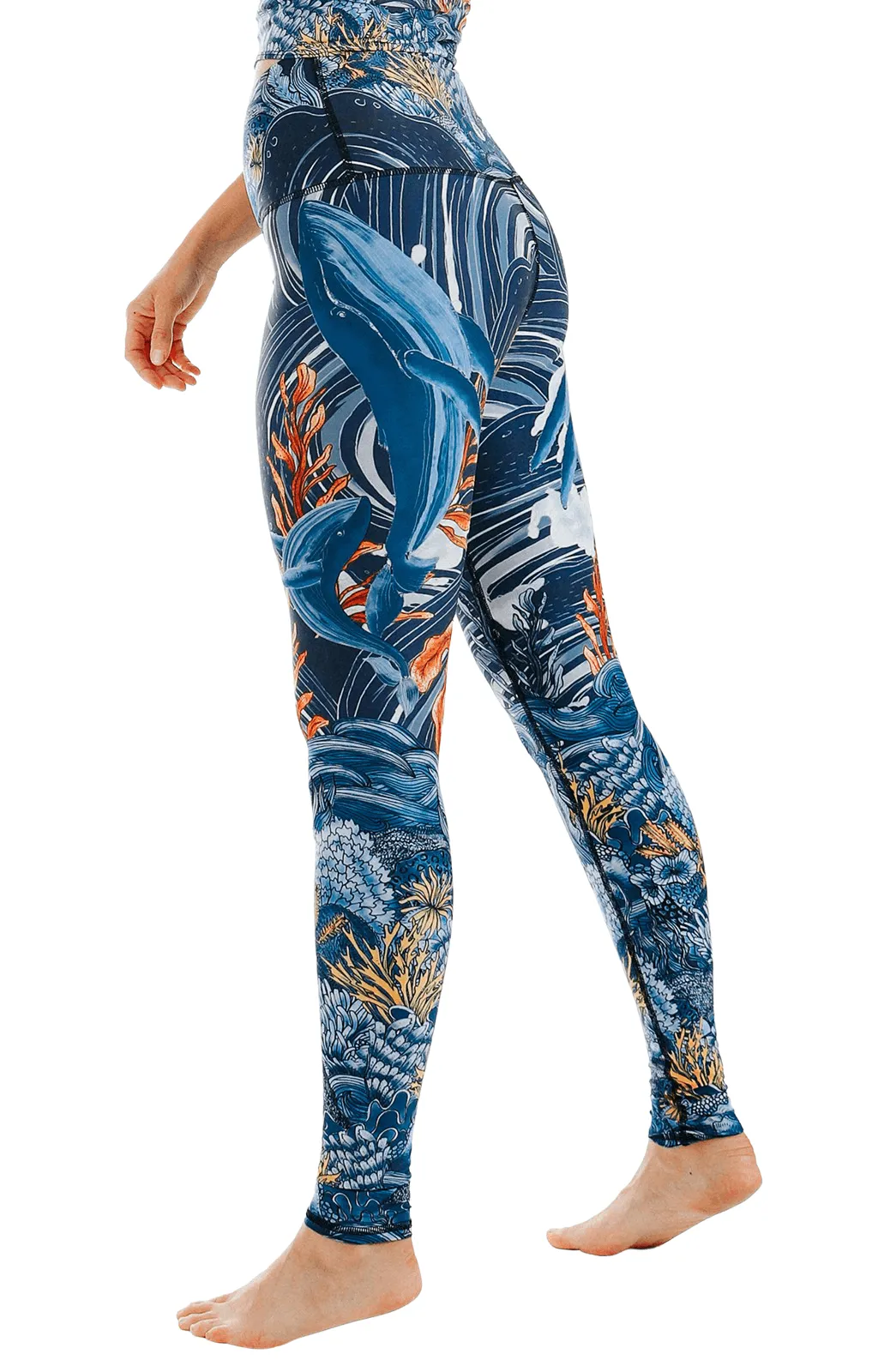 Whale Hello Printed Yoga Leggings